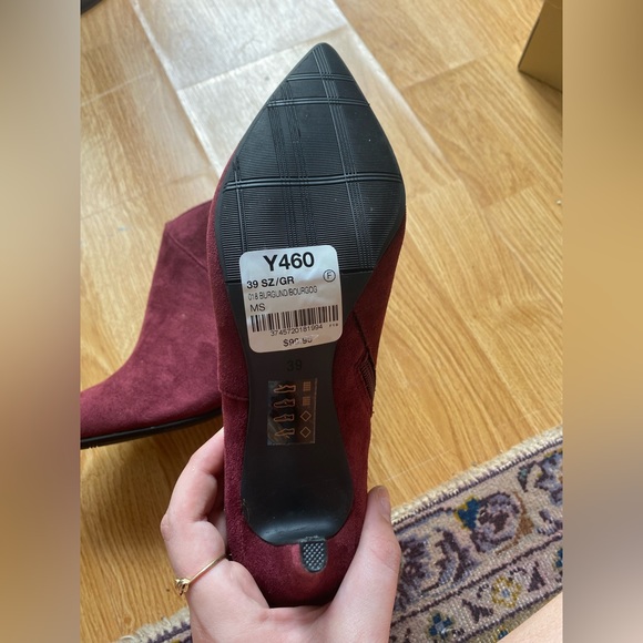 Le Chateau Burgundy High Heeled Ankle Boots - Picture 8 of 10